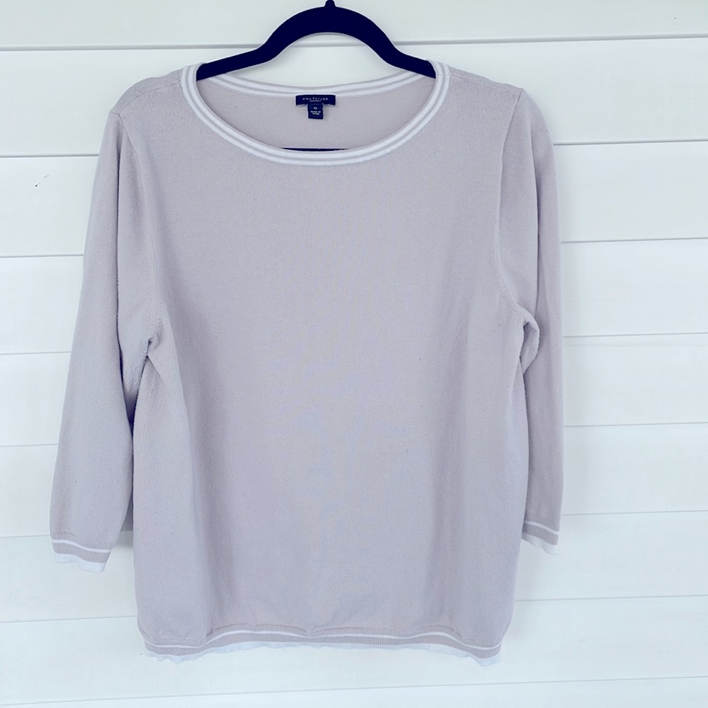 Grey Ann Taylor Women’s Sweater Top XL